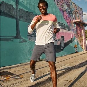 🍑🍈NEW! Marine Layer Jacob Crew Tee in Dusty Peach/Lime XL